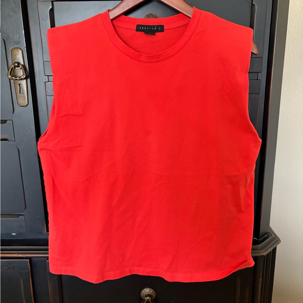 Sanctuary Orange Muscle Tee Boxy Sleeveless Top